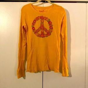 Lucky Brand peace sign long sleeved shirt